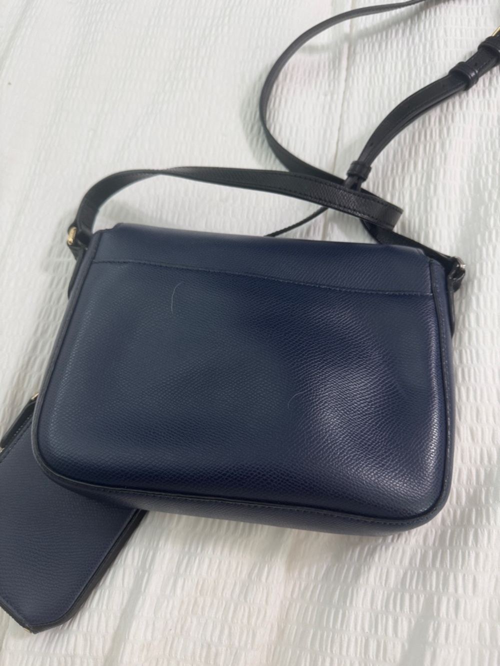 Vera Bradley Navy and Black Pebbled Leather Crossbody - Picture 8 of 11